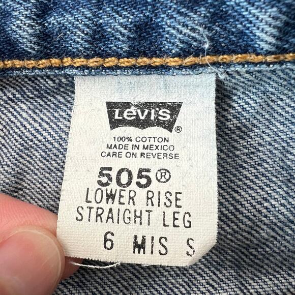 Levi’s 505 Vintage Lower Rise Straight Leg Blue Jeans Women's size 6 mis Short - Picture 4 of 9